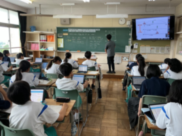 数学の授業で速さについて方程式を使って試行錯誤します